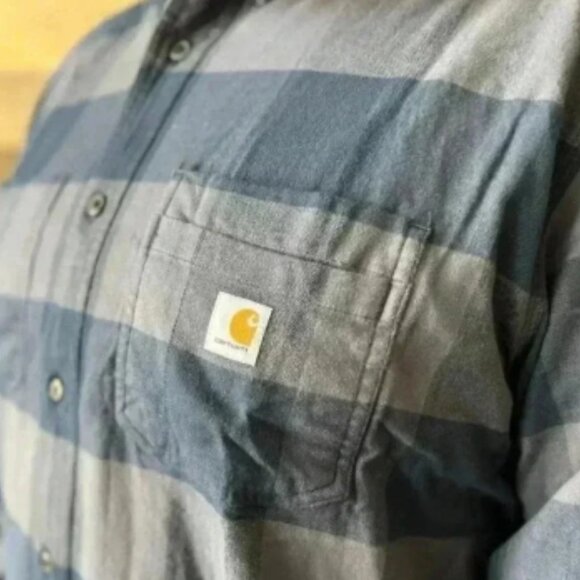 Carhartt button down checkered black and tan work casual - Picture 2 of 8